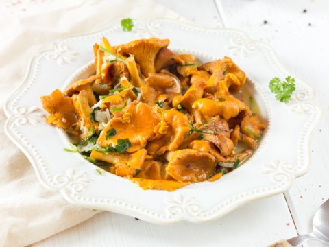 Chanterelles à la confiture de mirabelle