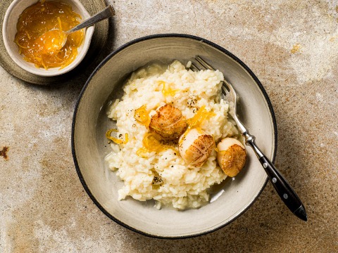 Risotto au citron et aux Saint-Jacques