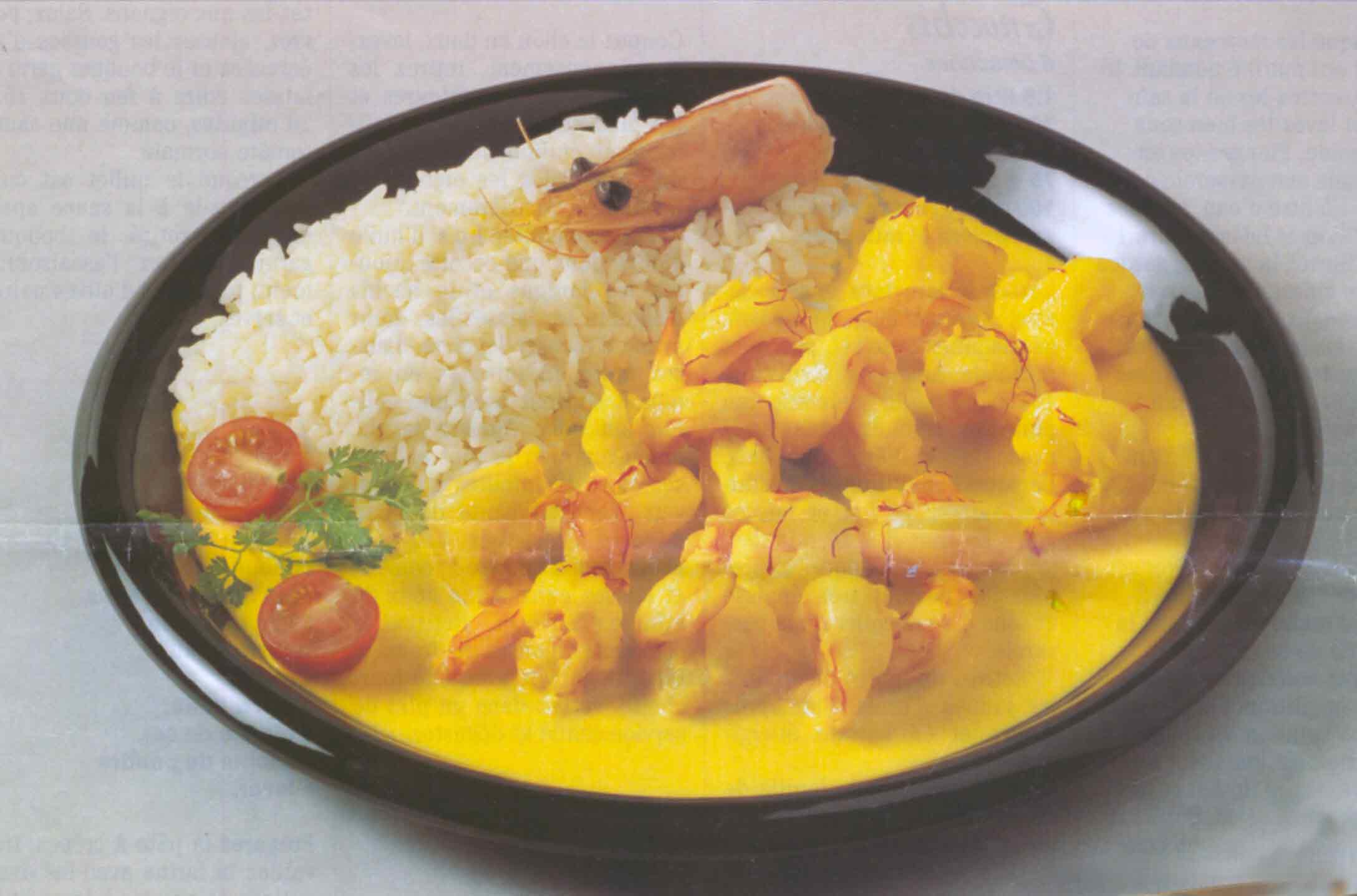 Ragoût de Gambas au safran